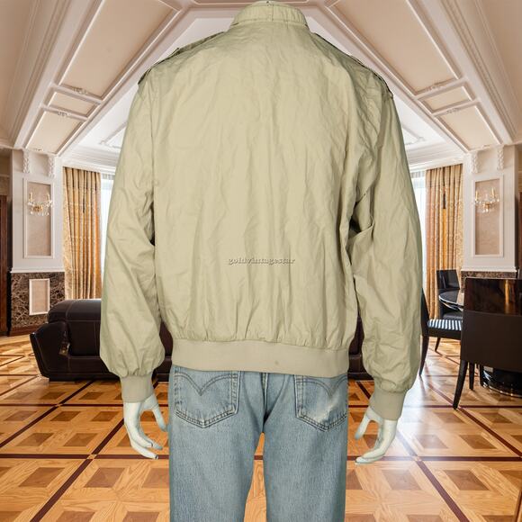 80s Vintage Members Only Retro Mod Bomber Brown Tan Windbreaker Jacket M - Picture 2 of 8